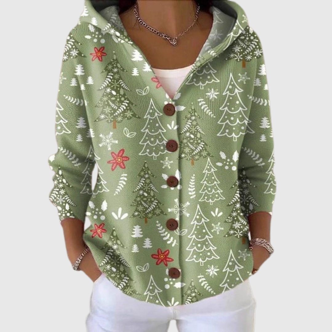 Nathalie | Veste en maille à capuche