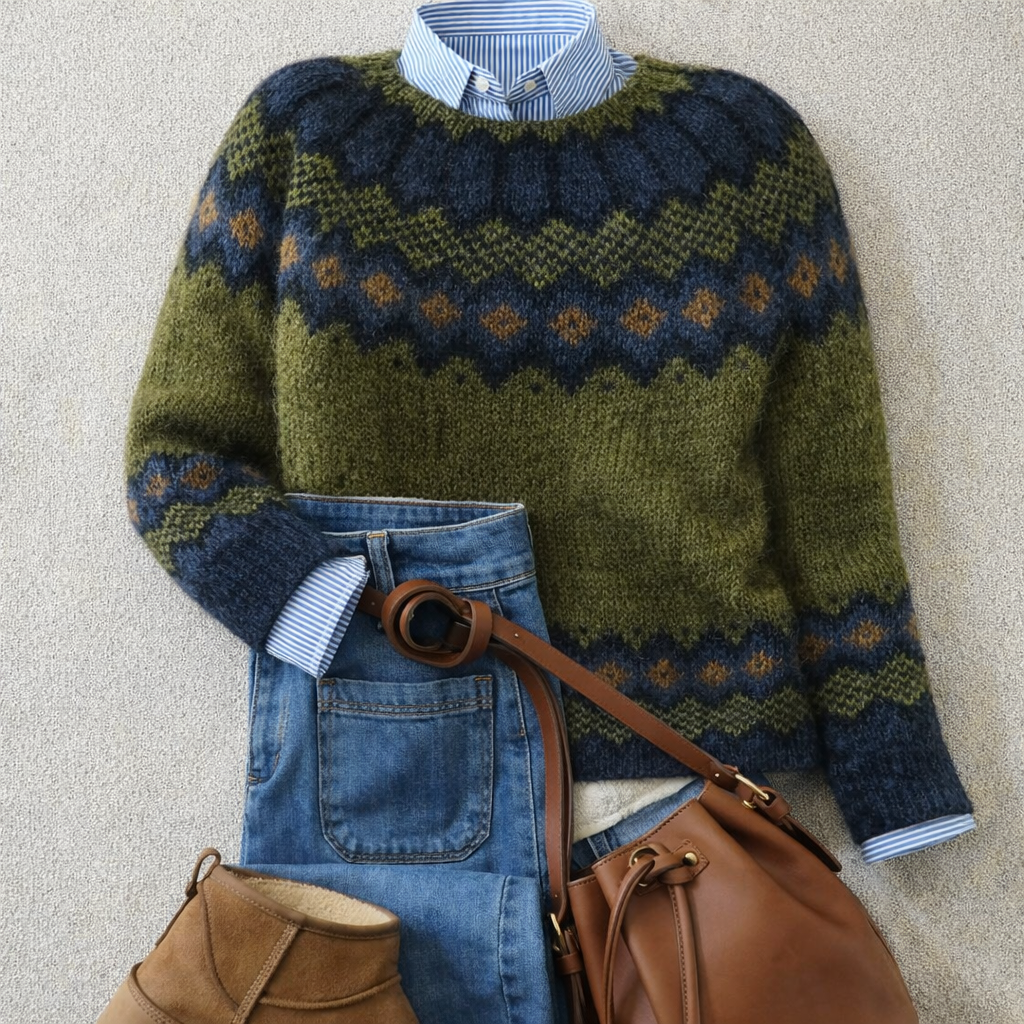 Jessica | Pull en Maille Nordique Traditionnel