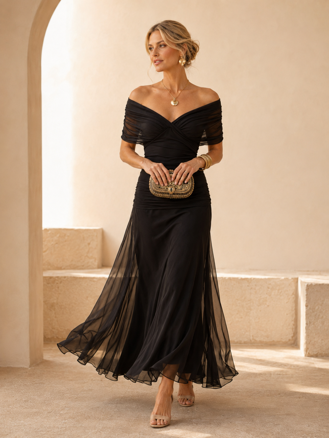 Lydia | Robe longue épaules dénudées