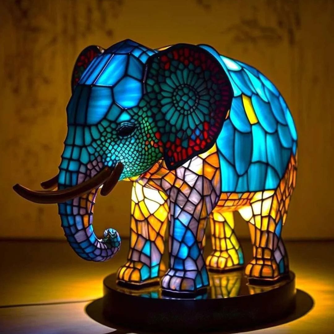 Lampe royale avec éléphant lumineux