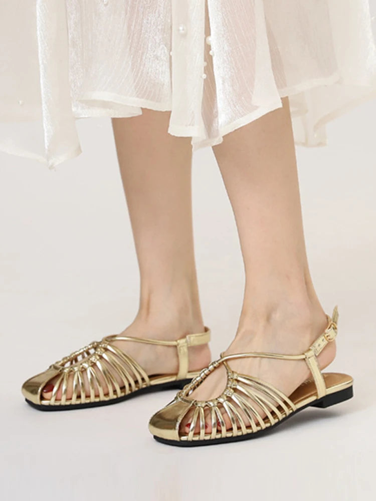 Sandalias romanas de tira estrecha