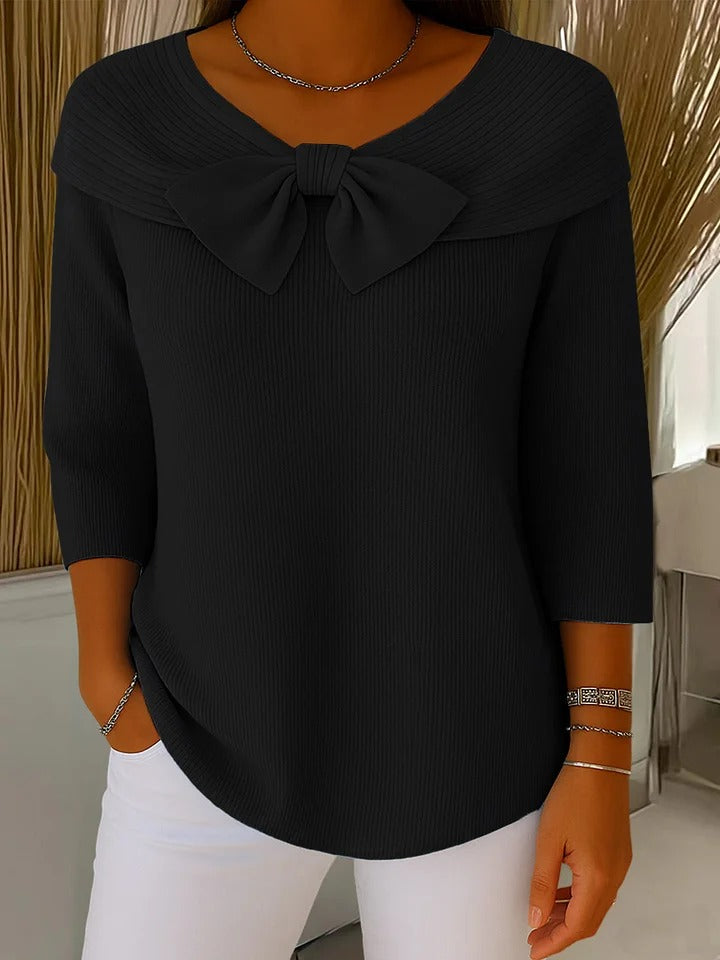 VICTOIRE™ | Jersey con lazo y cuello redondo
