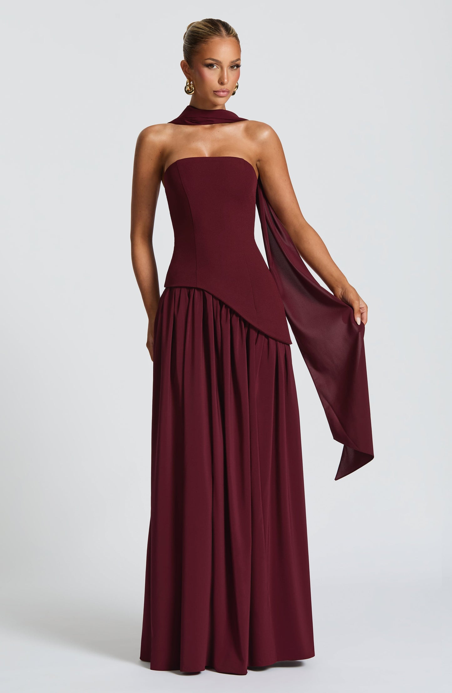 Vestido largo Oriana - Rojo vino