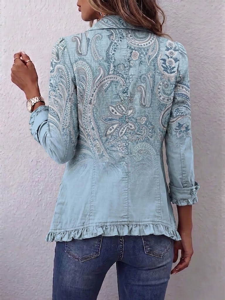 MIREILLE | Chaqueta de cachemira vintage con volante