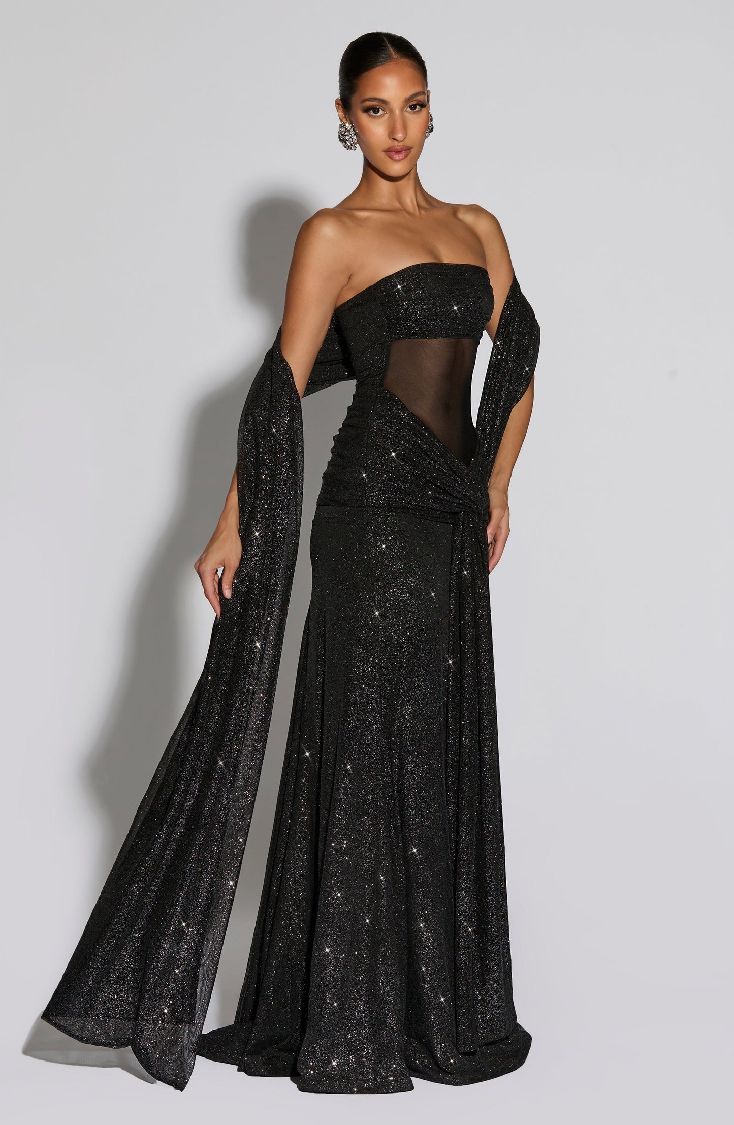 Vestido Largo Lunara - Negro brillante