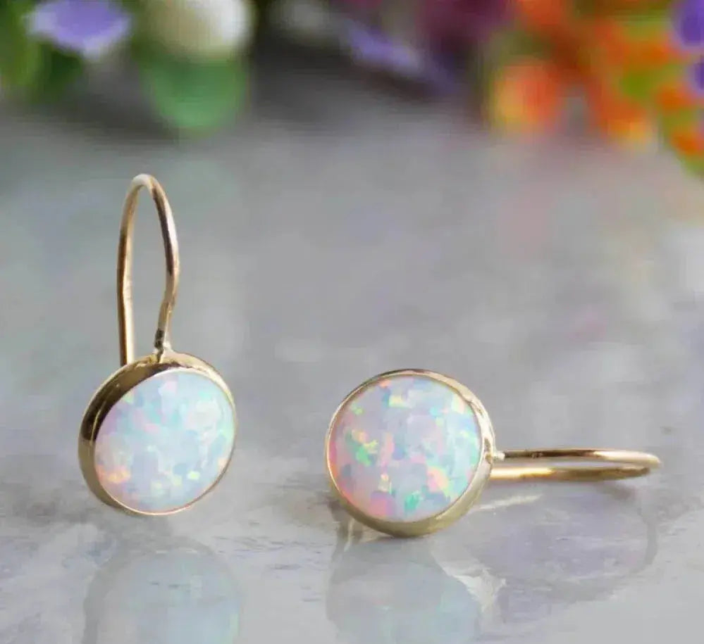 Pendientes de oro con ópalo vintage