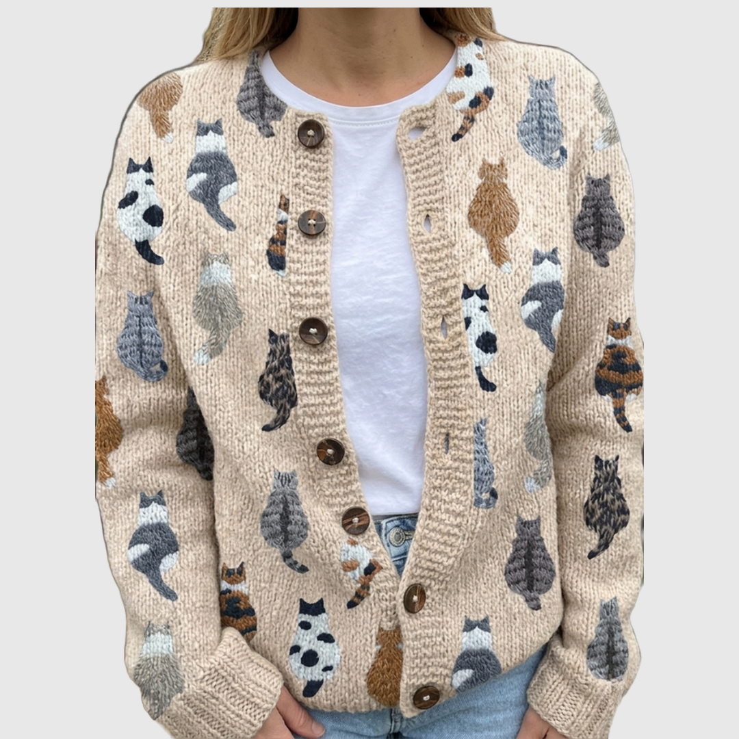 Chloé — Cardigan avec motif de chats