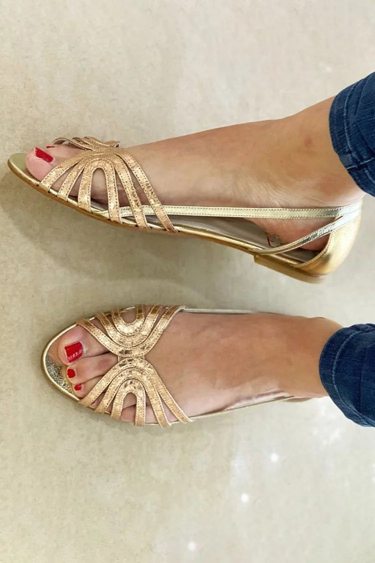 ELEONOR™ | SANDALIAS DORADAS LUZ DE VERANO