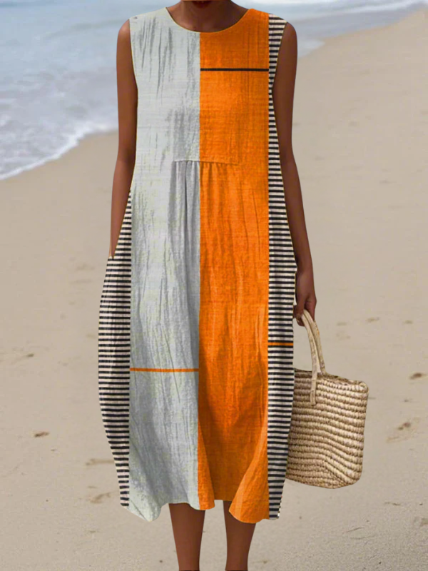 Mayo - Vestido Midi con bloques de Color