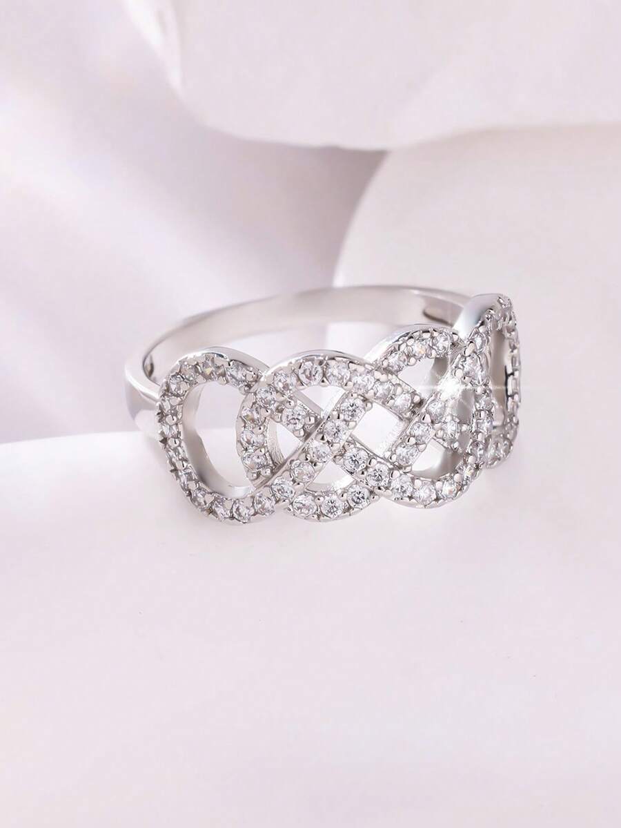 Vivienne – anillo infinito con piedras brillantes y delicadas