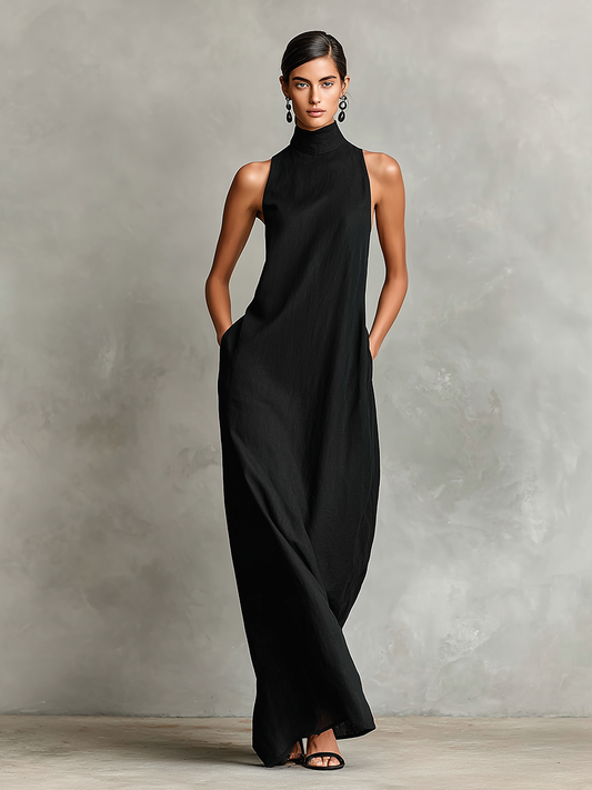 Nerina | Robe longue douce à col roulé
