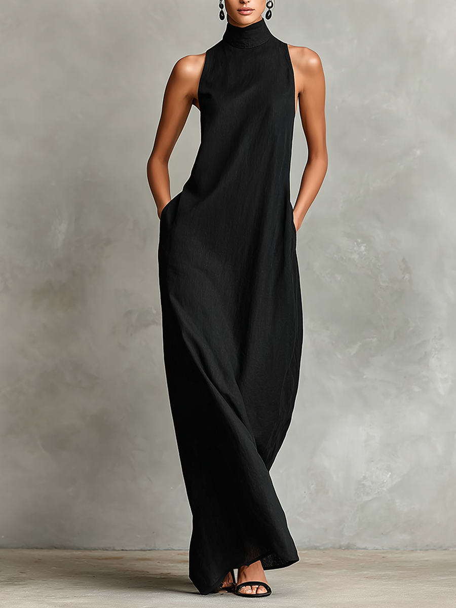 Nerina | Robe longue douce à col roulé