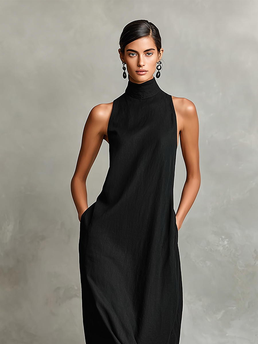 Nerina | Robe longue douce à col roulé