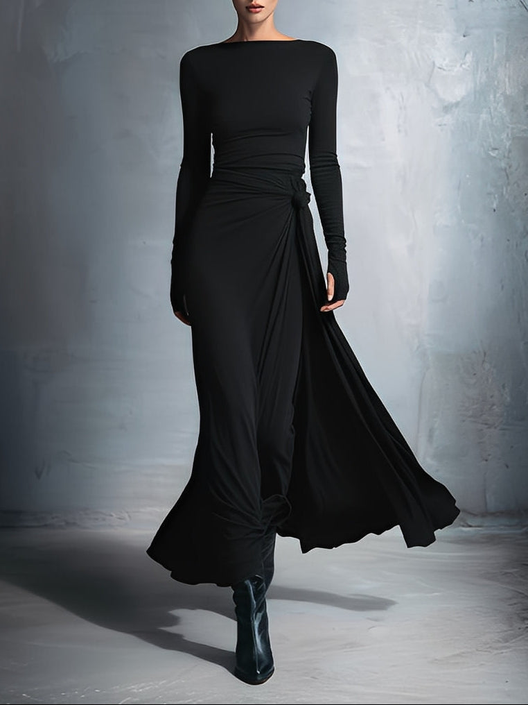 NADÈGE ❘ Robe longue avec nœud latéral