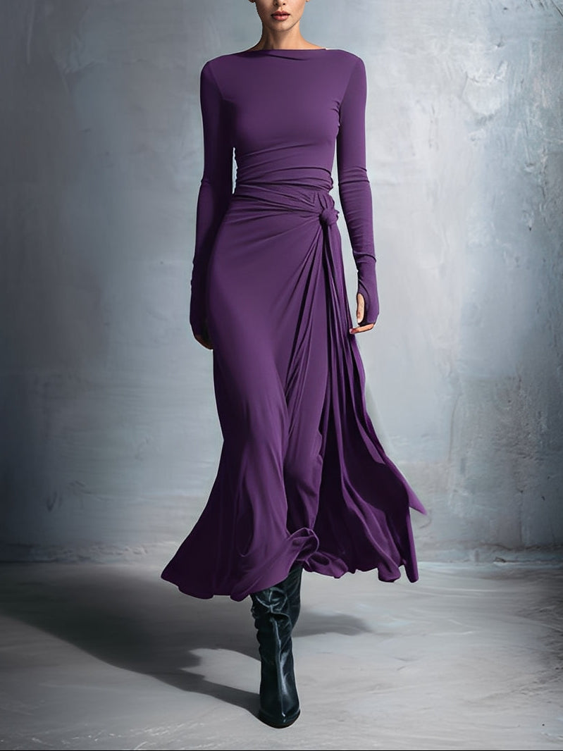 NADÈGE ❘ Robe longue avec nœud latéral