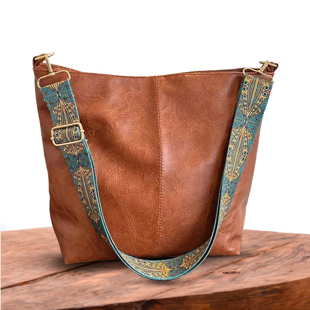 Cecilia - Bolsa de Hombro con Correa Étnica Ancha