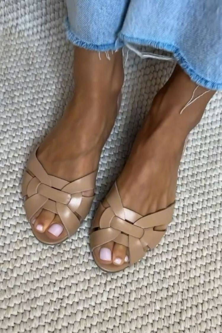 SERAFINA™ | SANDALIAS TRENZADAS EN COLOR NATURAL