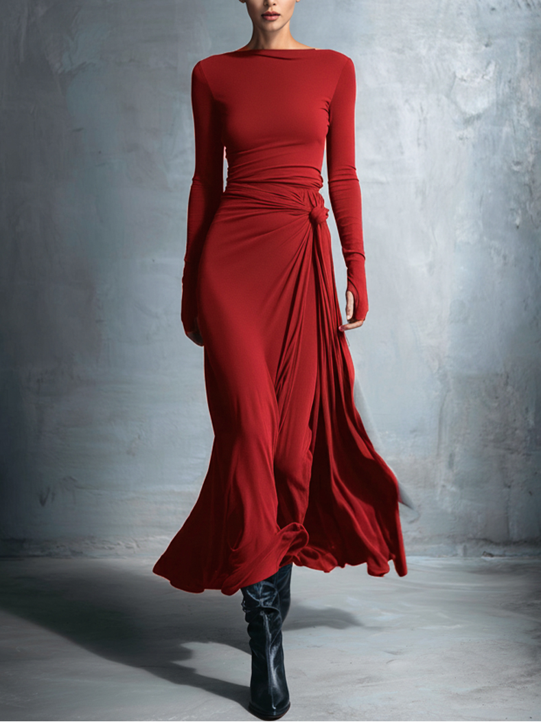 NADÈGE ❘ Robe longue avec nœud latéral