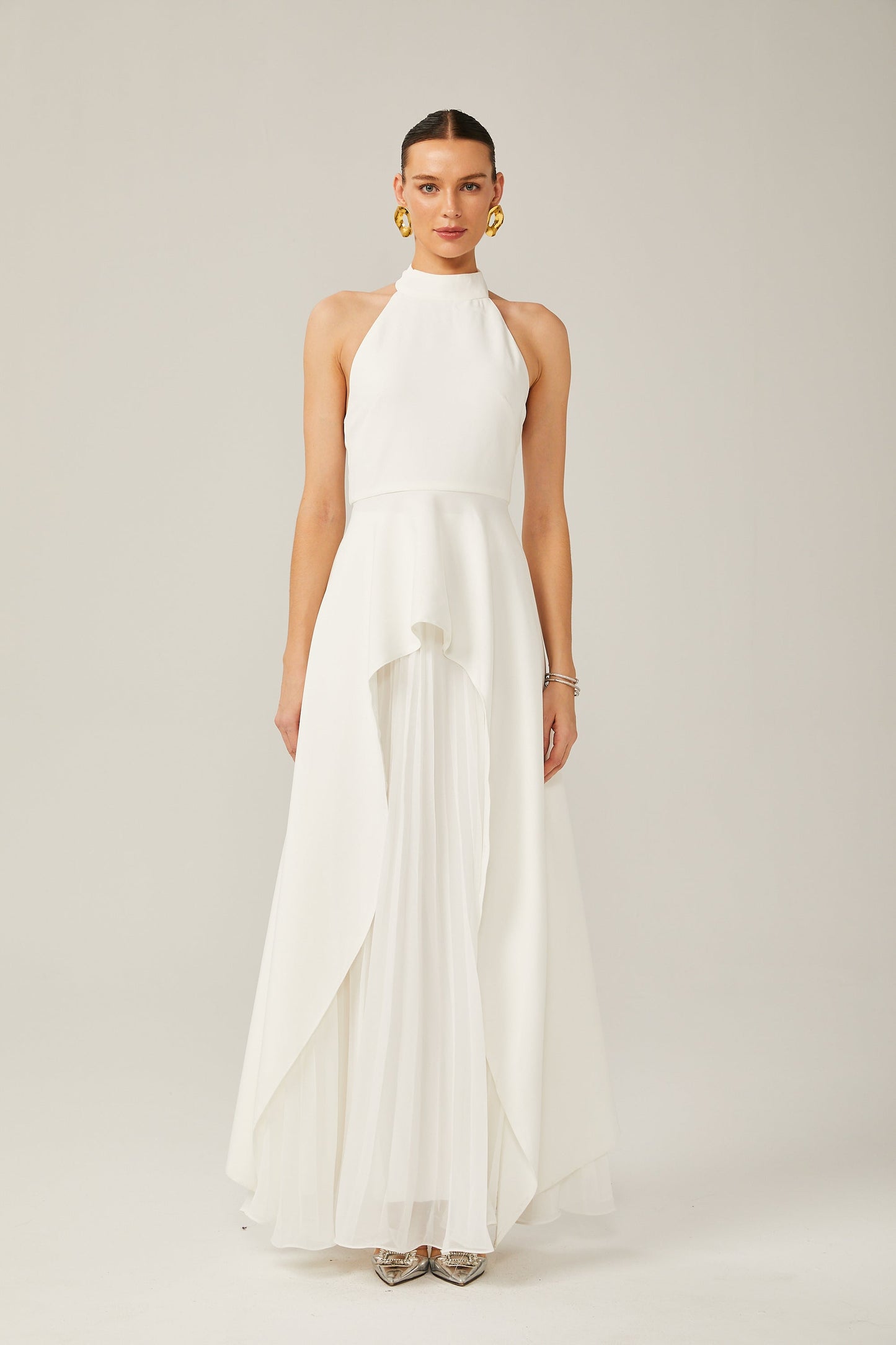 Vestido Largo Con Cuello Halter Inés
