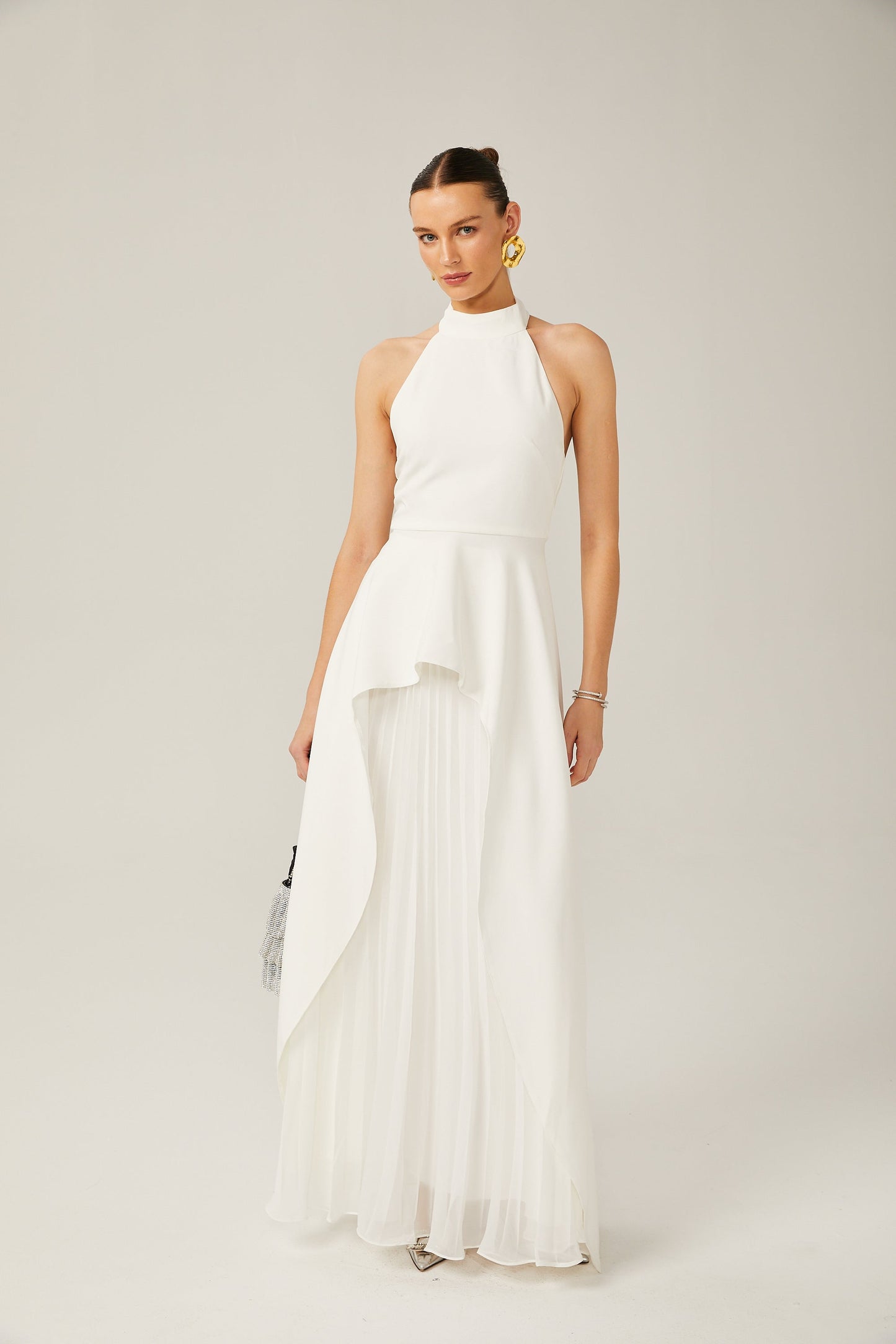 Vestido Largo Con Cuello Halter Inés