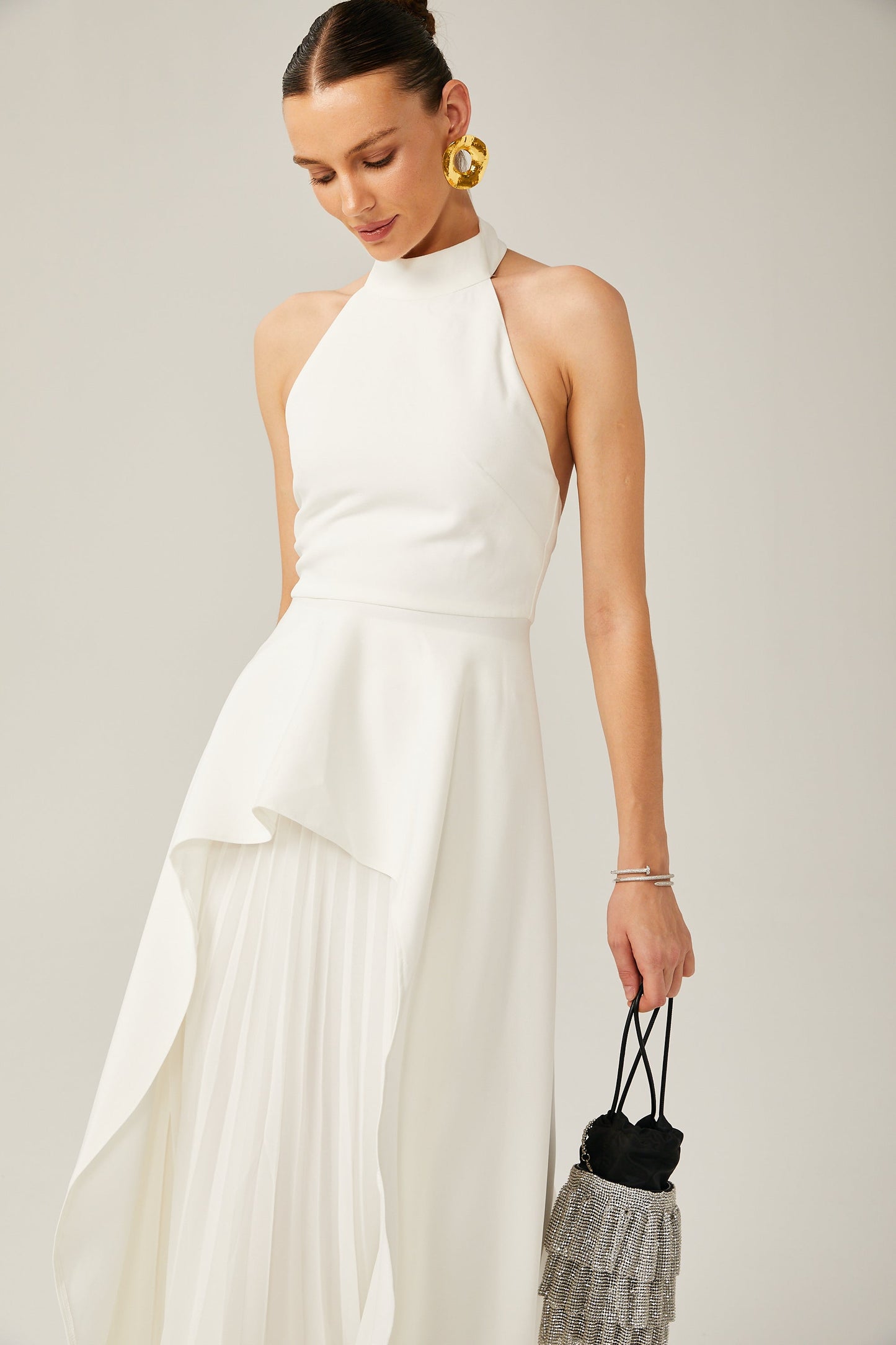 Vestido Largo Con Cuello Halter Inés