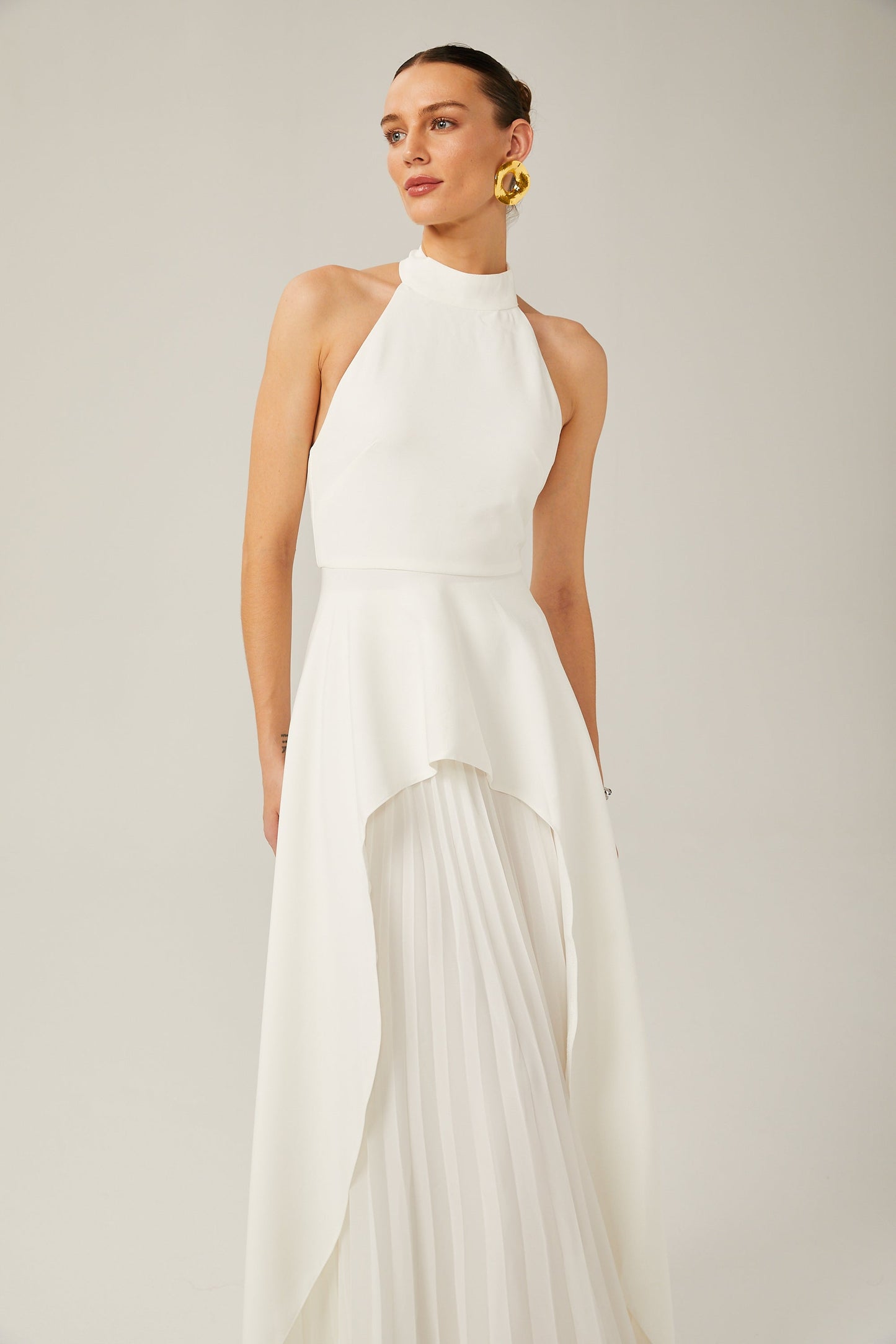Vestido Largo Con Cuello Halter Inés