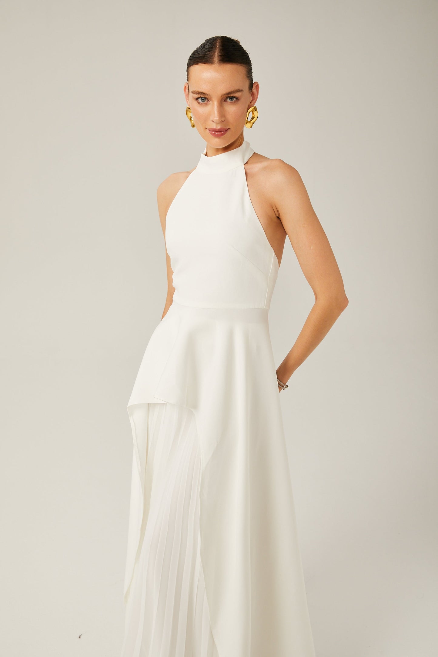 Vestido Largo Con Cuello Halter Inés