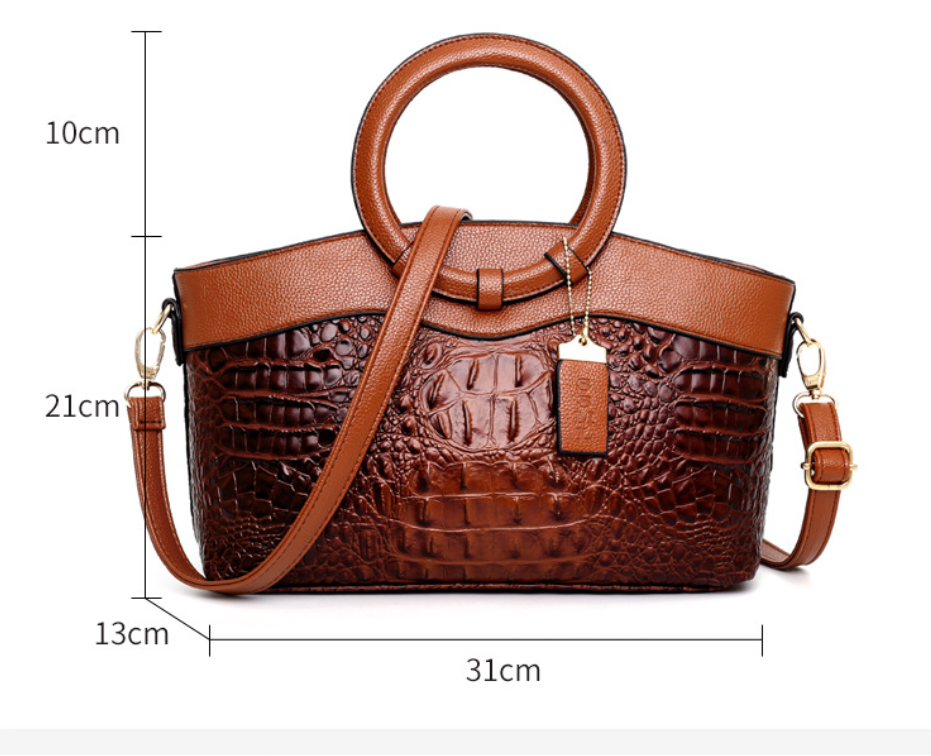 Amalia - Bolsa Bicolor Textura Cocodrilo