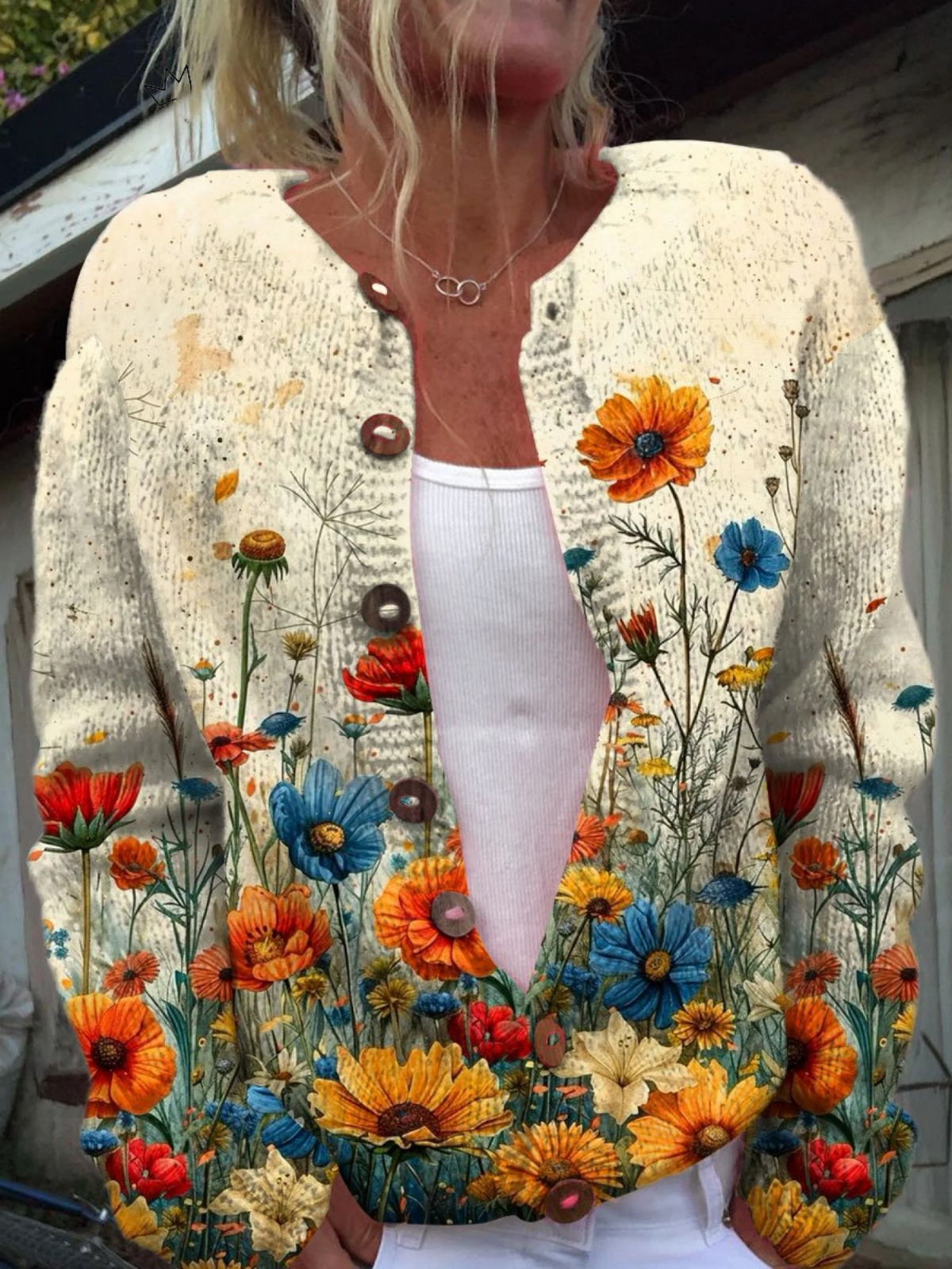 TANSY™ | Gilet vintage à imprimé floral sauvage