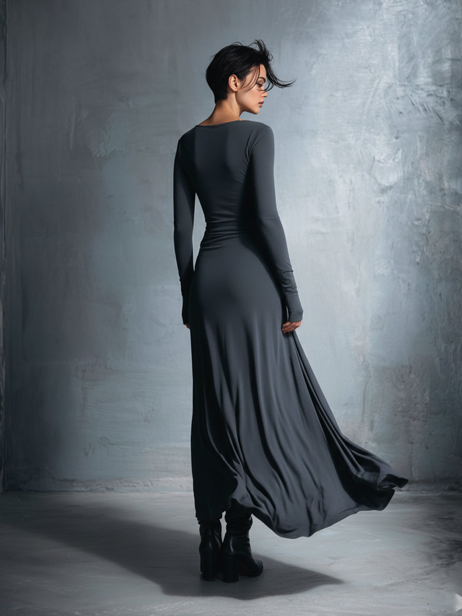 NADÈGE ❘ Robe longue avec nœud latéral