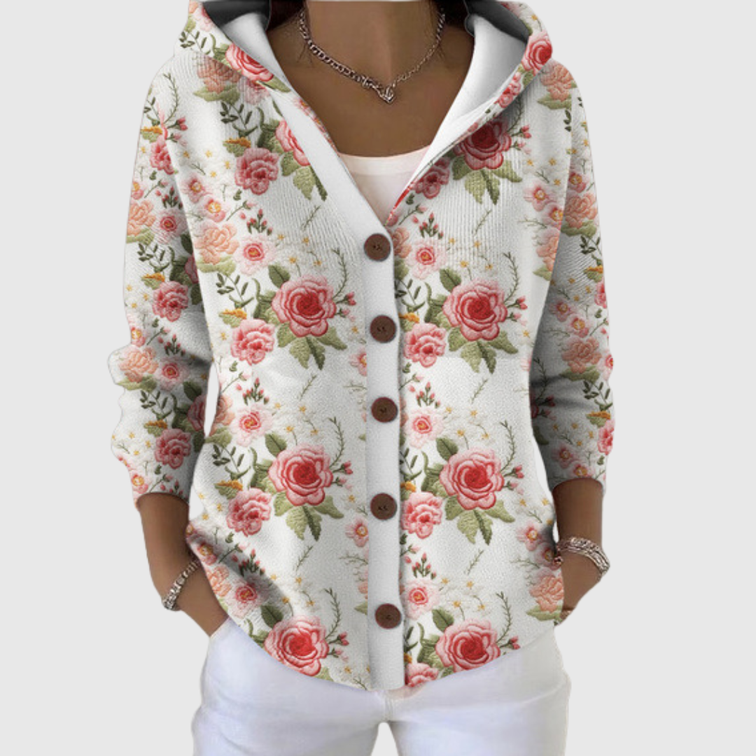 Adeline | Gilet en maille à capuche