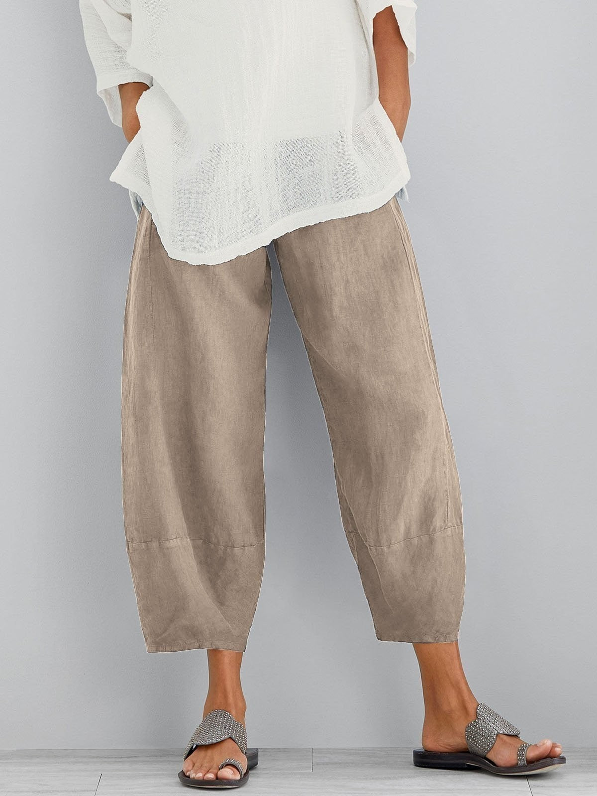BELLUCCI MILANO | PANTALONES CROP DE ALGODÓN PARA MUJERES