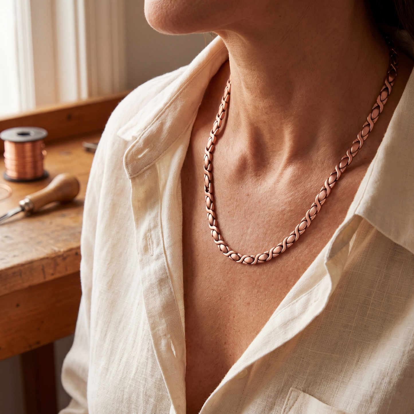 Collar de cobre y cedro