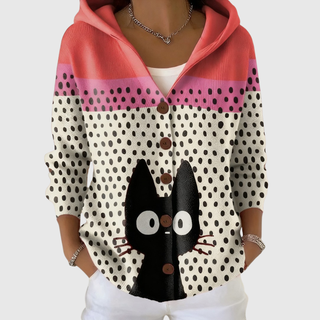 Geneviève | Gilet en maille à capuche