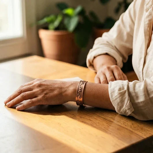 Pulsera de cobre con diseño de caballo