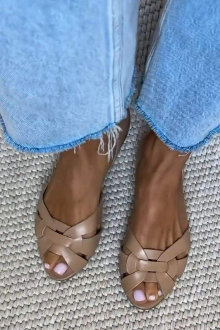 SERAFINA™ | SANDALIAS TRENZADAS EN COLOR NATURAL