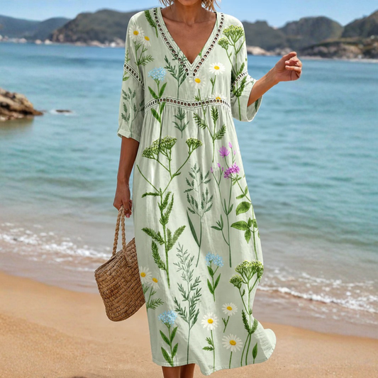 VESTIDO DE PLAYA BOTÁNICO Y FRESCO