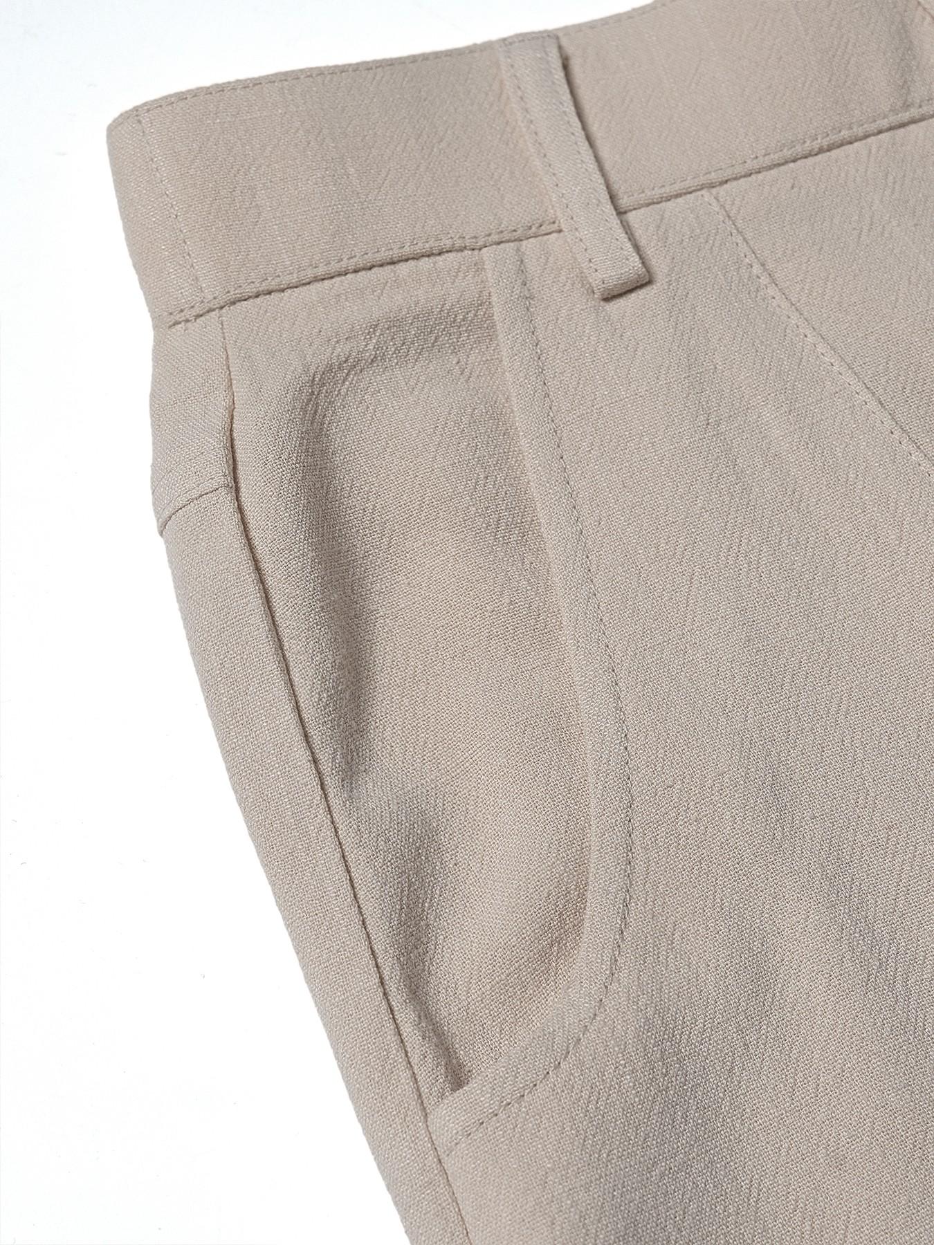 Pantalones en mezcla de algodón y lino: de corte fluido, pierna recta y cintura alta.