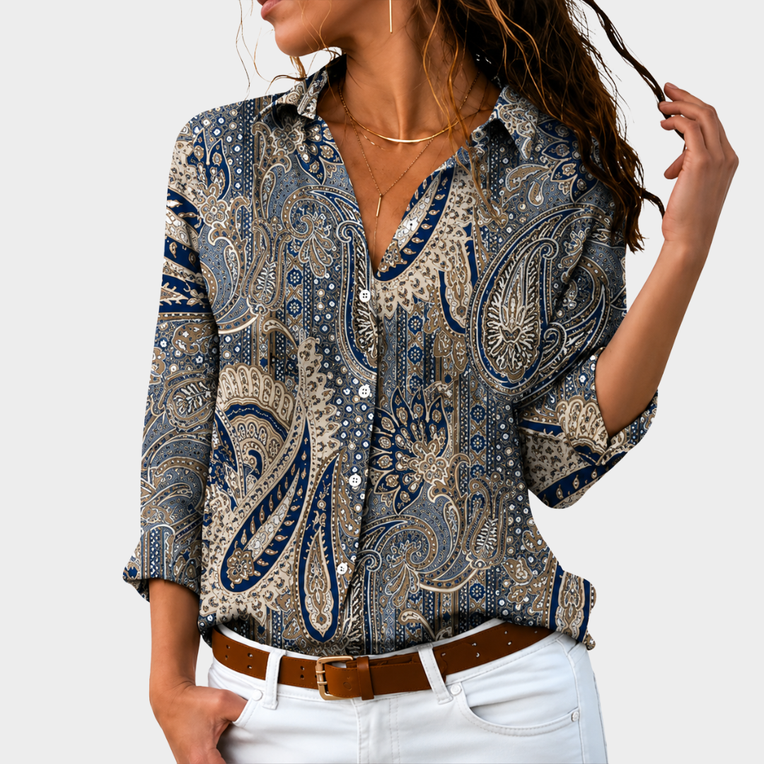 Blusa de encanto atemporal con estampado paisley