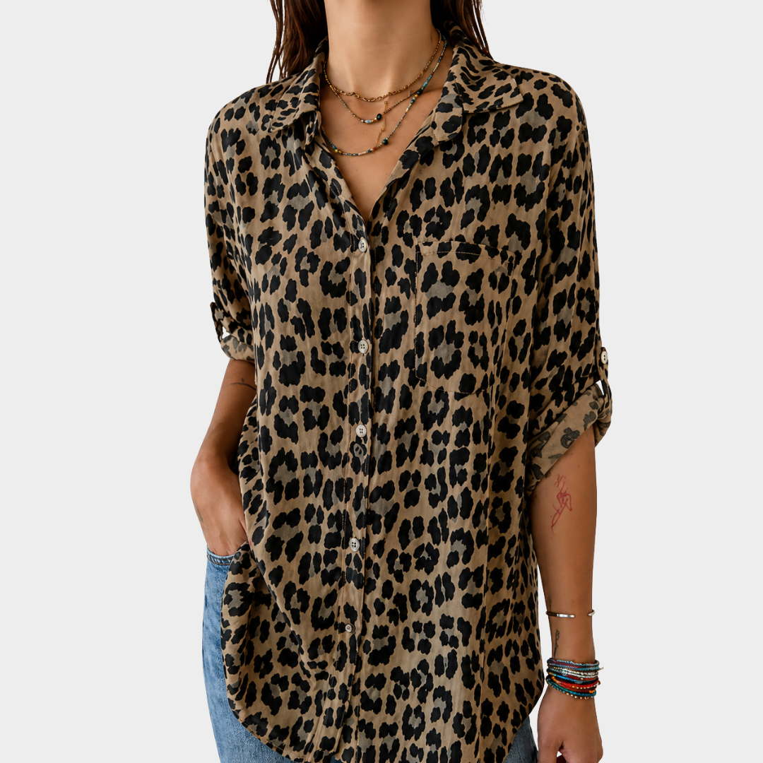Blusa holgada de estilo safari