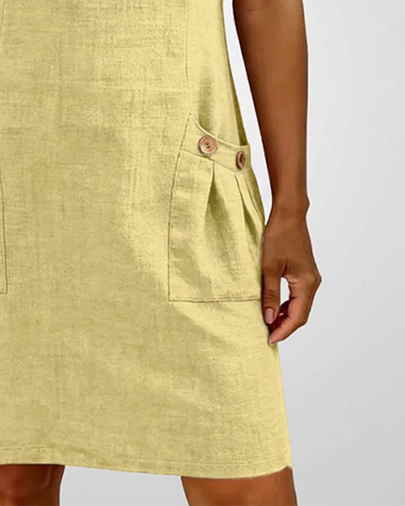 Zelora® | Vestido de algodón con cierre de cremallera