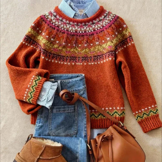 Simona | Pull en Maille Vintage Élégant