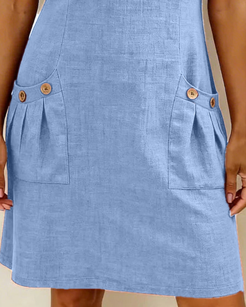 Zelora® | Vestido de algodón con cierre de cremallera