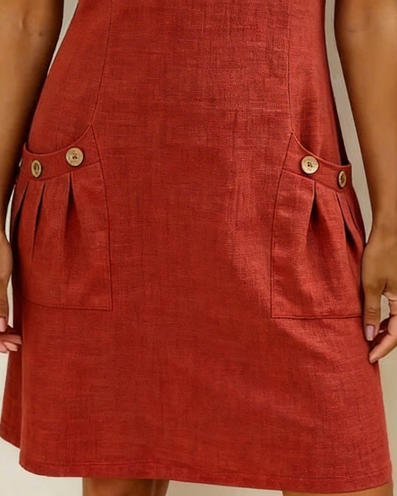 Zelora® | Vestido de algodón con cierre de cremallera