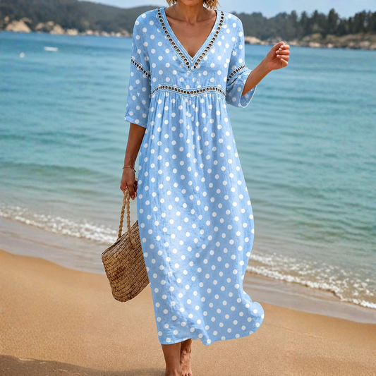 VESTIDO DE PLAYA SUAVE CON LUNARES