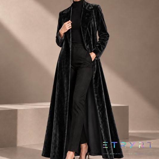 Beatrice | Manteau Long en Velours Ouvert