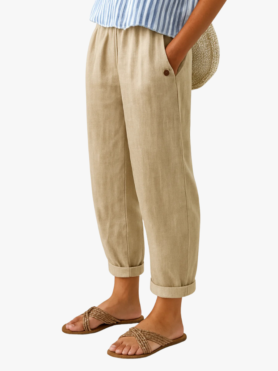 BELLUCCI MILANO | PANTALONES FUSEL EN LINO MISTO PARA MUJERES