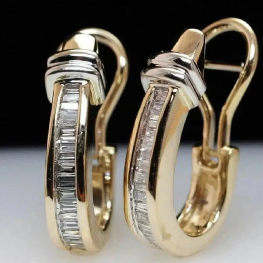 Pendientes vintage de oro y diamantes
