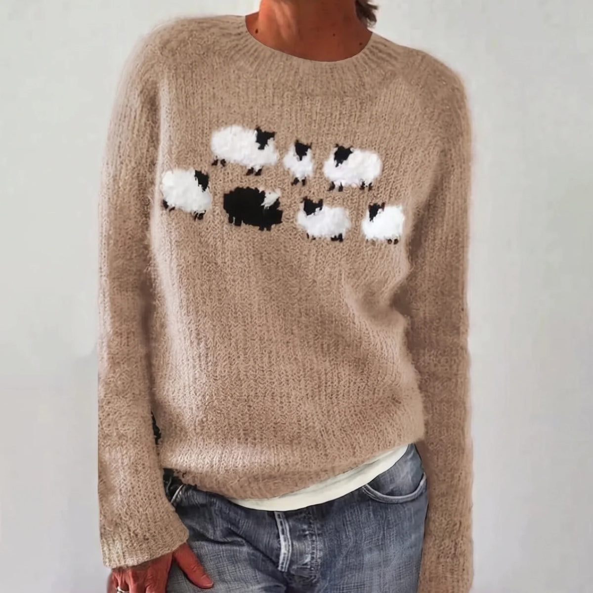 Bianka | Pull Douillet à Motif Moutons