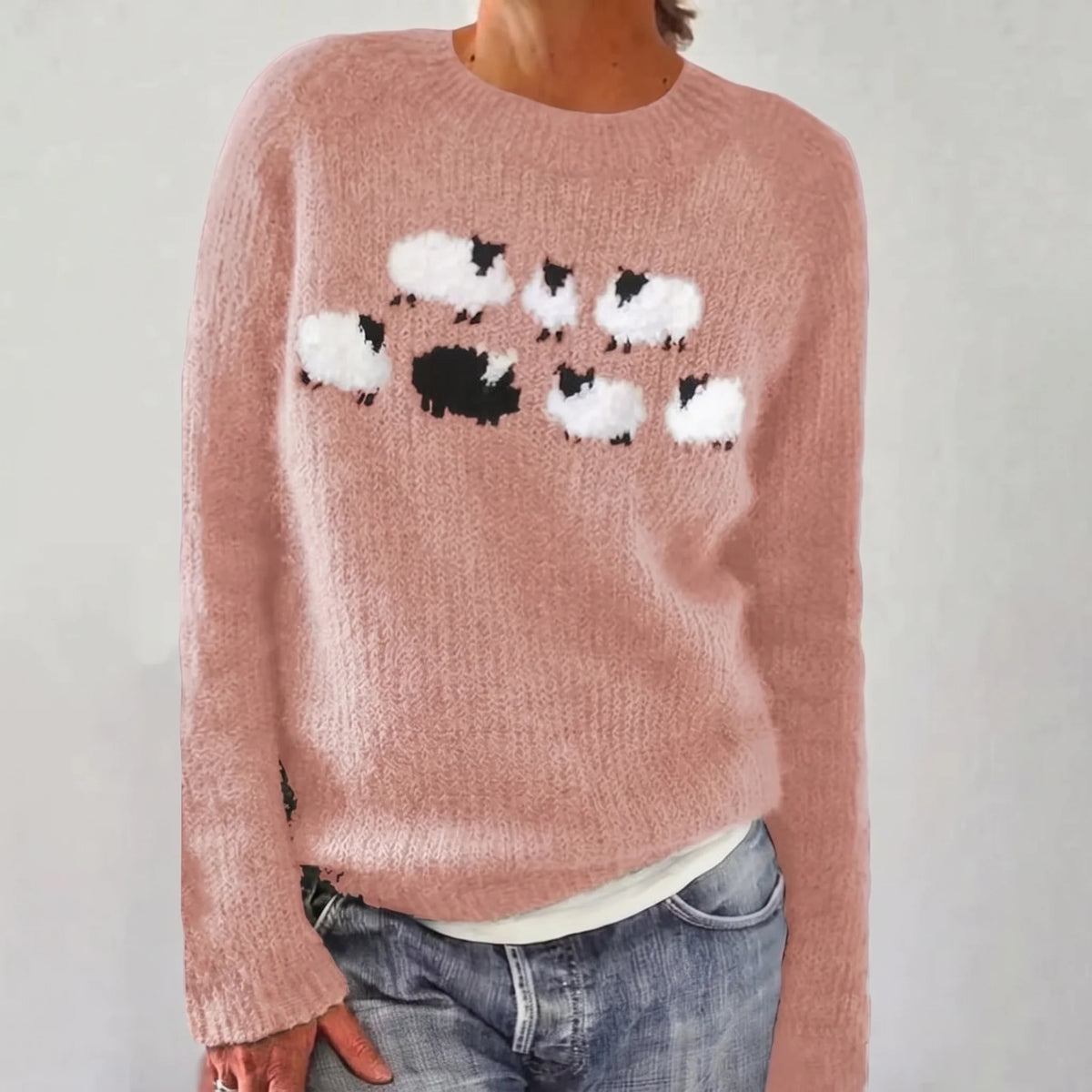 Bianka | Pull Douillet à Motif Moutons